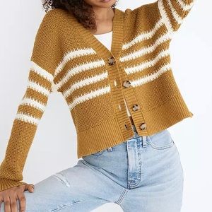 Madewell Striped Seward Cardigan Sweater, size M